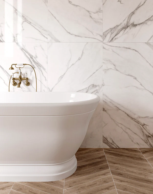 Adastra Statuario Matt Marble Effect Tiles - Image 3