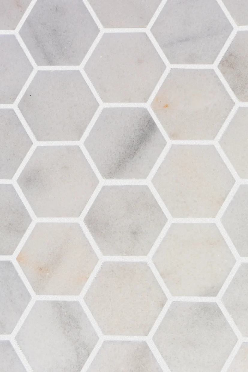 Carrara Bianco Honed Marble Hexagon Mosaic - Image 3
