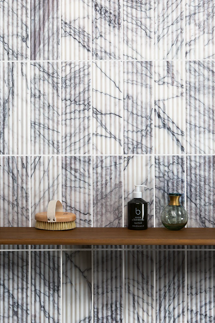 Carrara Viola Dusk Marble Fluted Tiles - Image 3