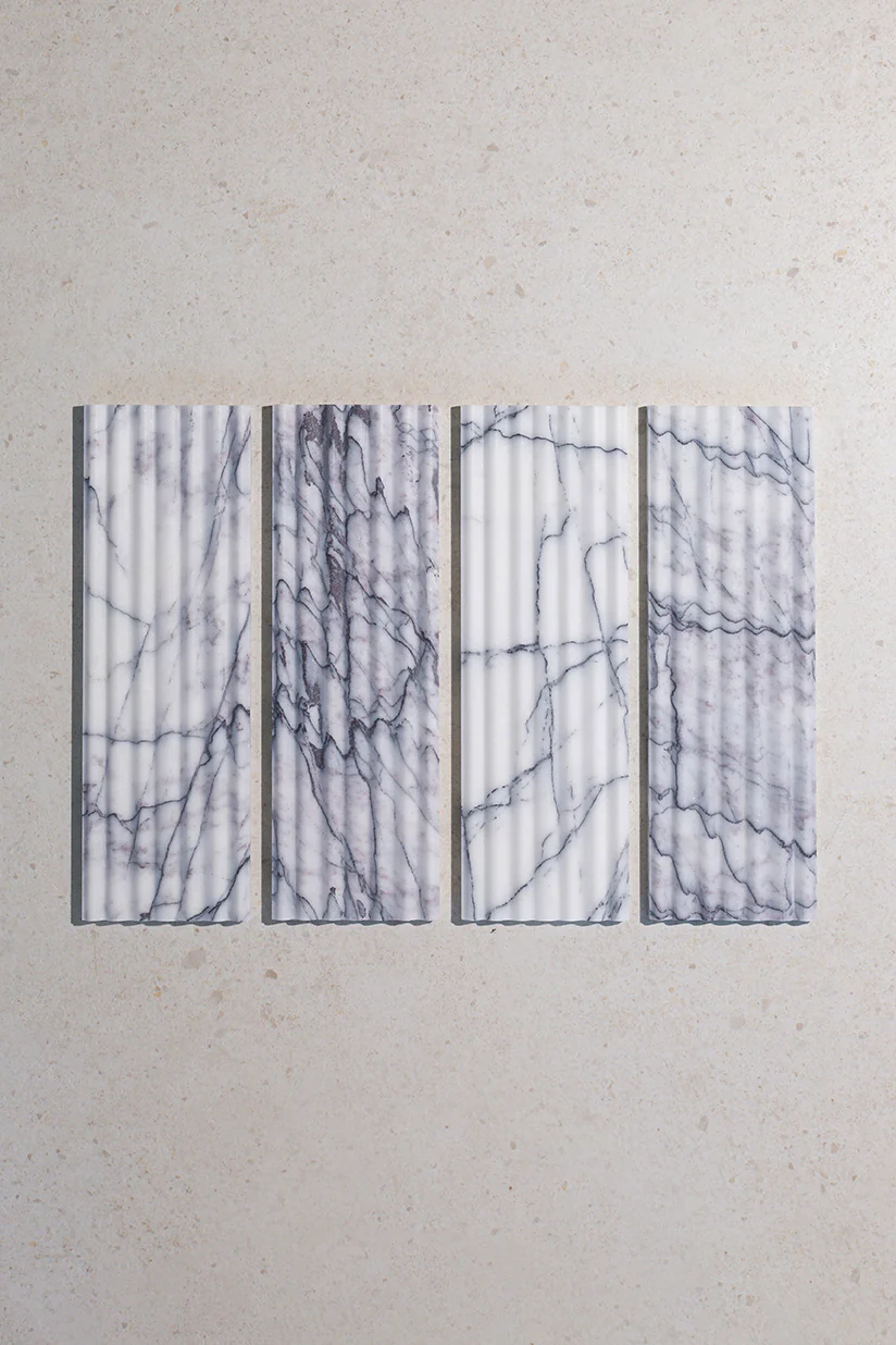 Carrara Viola Dusk Marble Fluted Tiles - Image 4