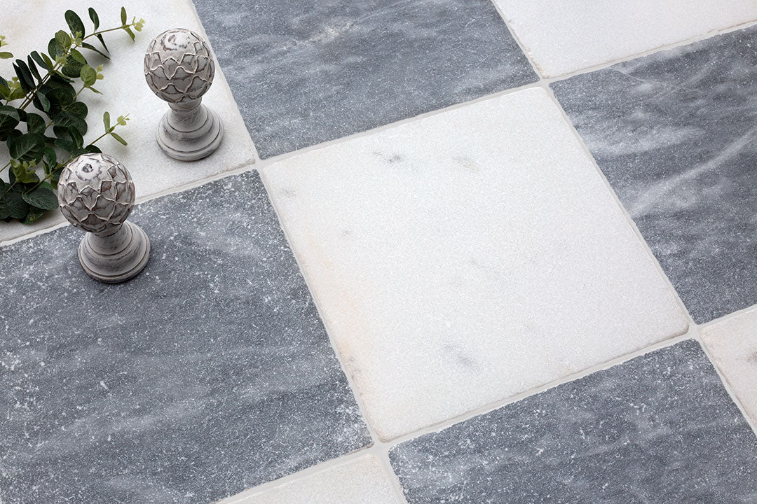 Parisian Chequerboard Tumbled Marble Tiles - Image 5