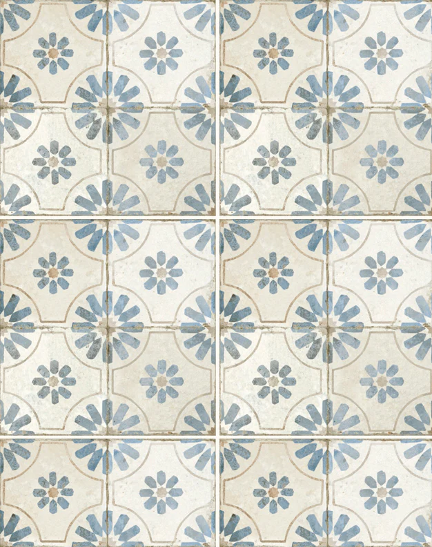 Penrose Blue Patterned Ceramic Tiles - Image 6