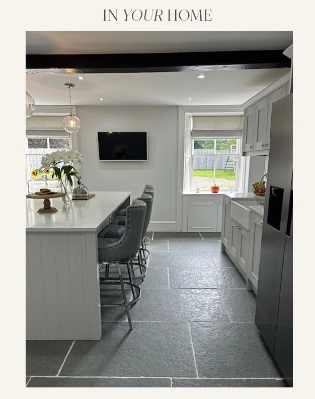 Worn Grey Antiqued Limestone Tiles - Image 7